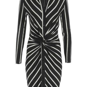 Striped Knot Detail Shirt Dress. Small new
